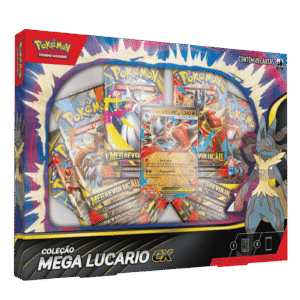 Pokémon Mega Lucario ex PT-BR lacrada com 8 pacotes de booster