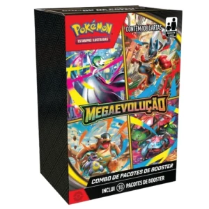 Booster Box Mega Evolução com 18 boosters Pokémon Estampas Ilustradas em português