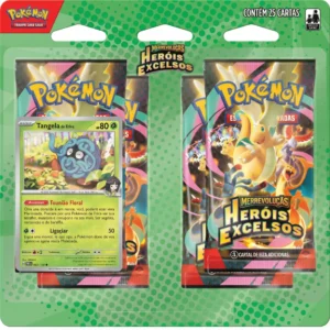 Frente do Blister Quádruplo Pokémon Heróis Excelsos.