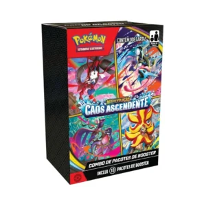 Combo de Pacotes Pokémon TCG Caos Ascendente com 18 boosters em português