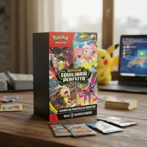 Combo de Pacotes Pokémon TCG Equilíbrio Perfeito com 18 boosters em português