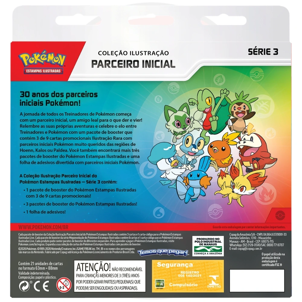Verso da Box Parceiros Iniciais Série 3 Pokémon TCG