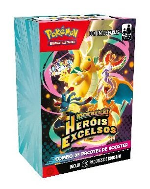 Combo de Pacotes Pokémon TCG Heróis Excelsos com 18 boosters em português